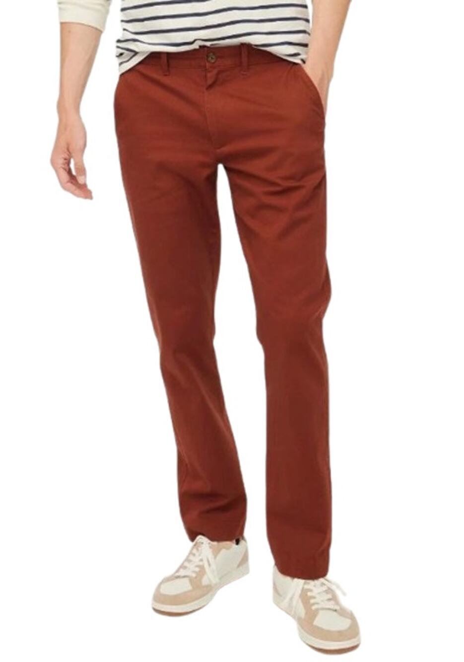 J.CREW Men's Straight-Fit Flex Chino Pants 32x30 Bricked Red Stretch H3186 NWOT